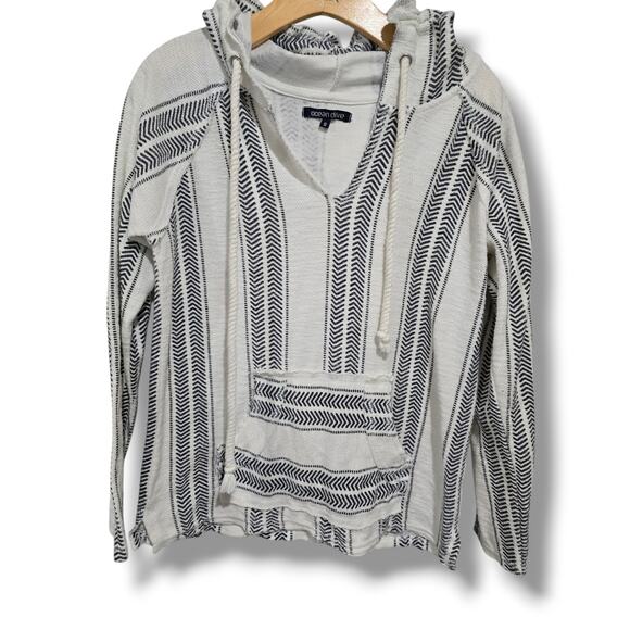 Ocean Drive Women’s Baja Striped Hoodie Pullover - Size Small, Cotton Blend - Picture 3 of 7